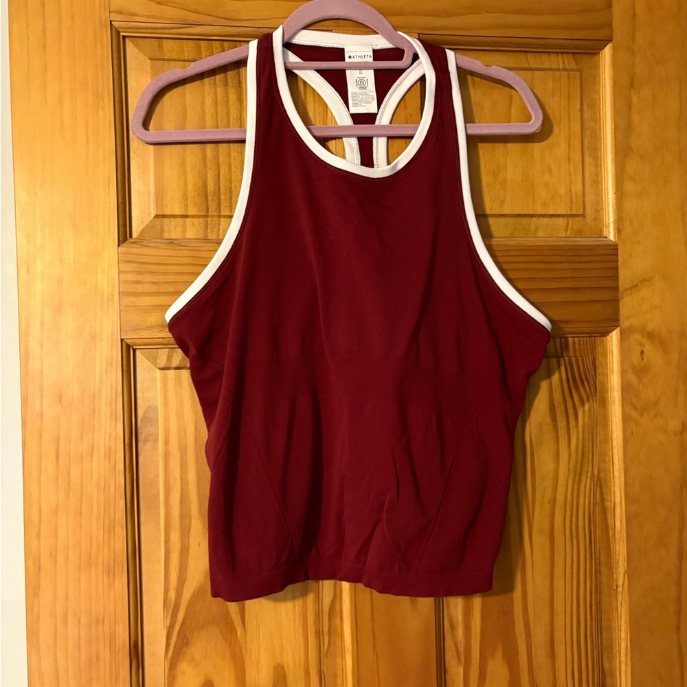 NWOT Athleta Momentum Seamless High Neck Crop Workout Tank